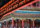 intricate chinese architectural design of a colorful temple